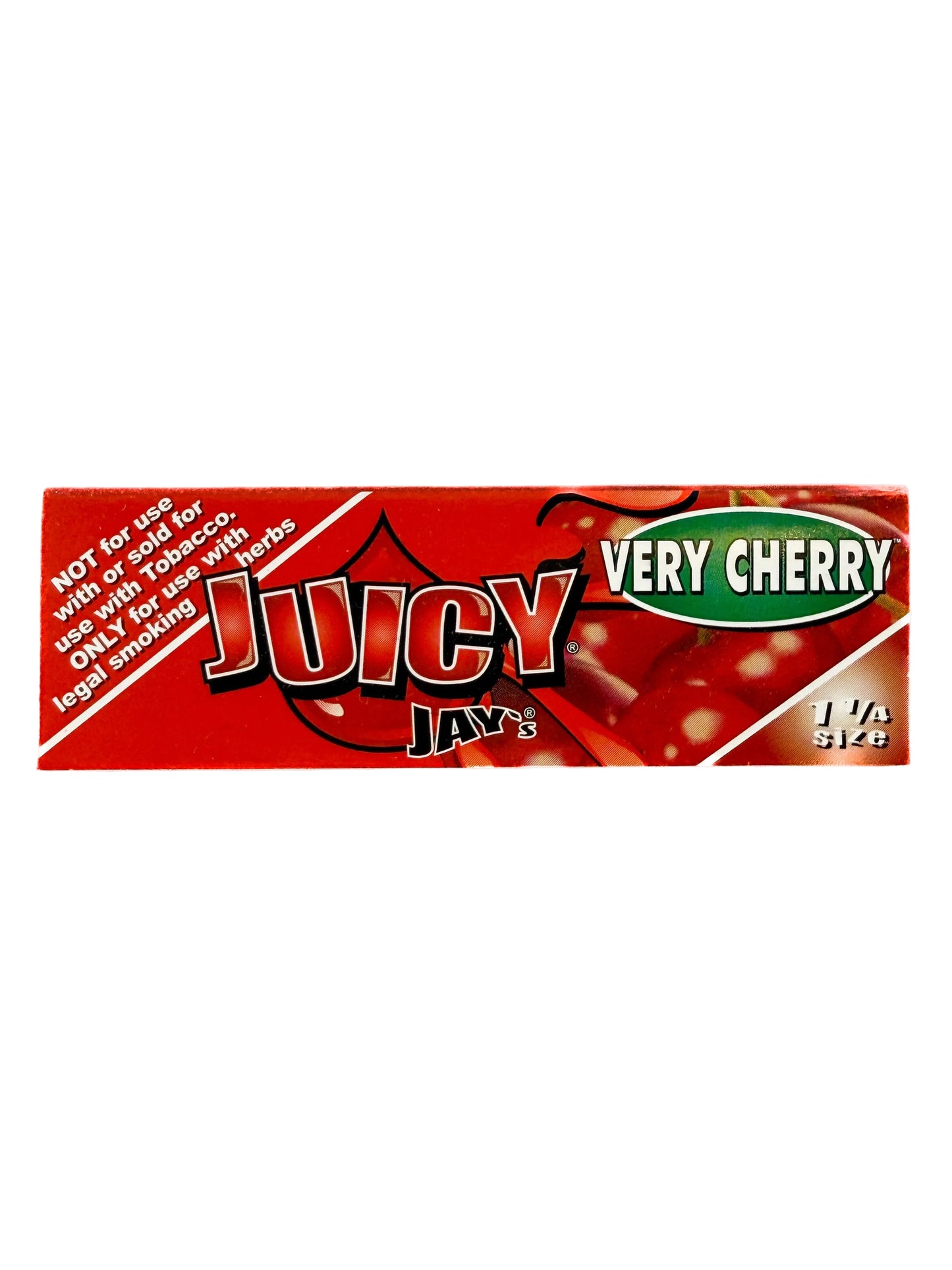 Pack of Juicy Jays Very Cherry rolling paper on a white background