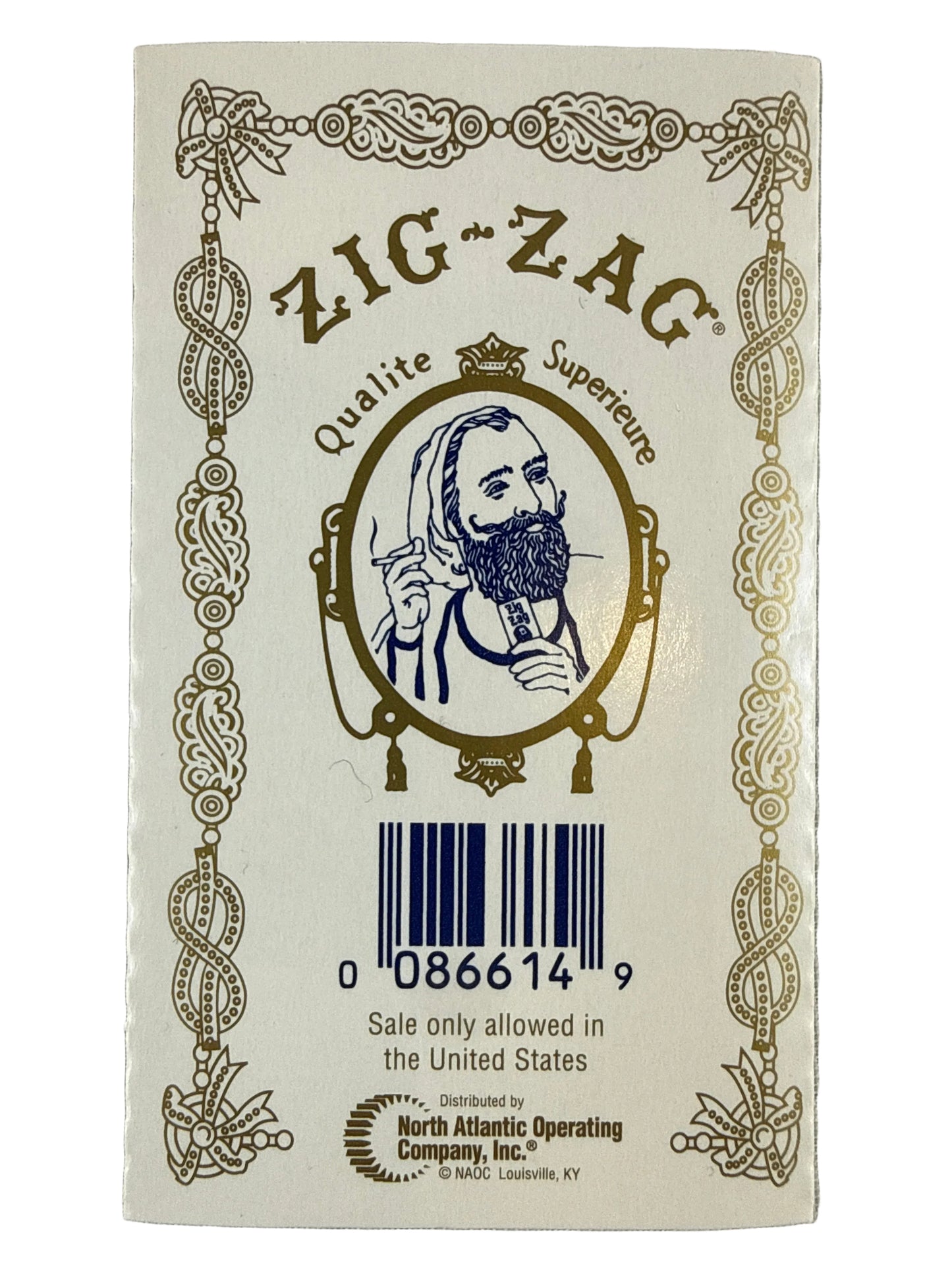 Zigzag rolling papers on white background