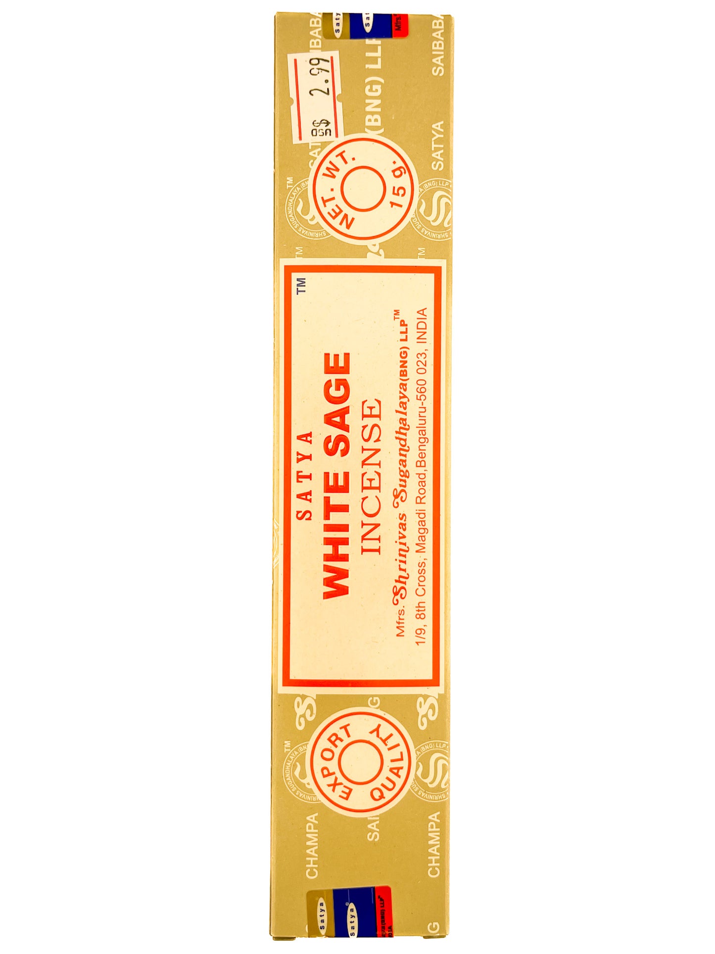 SATYA WHITE SAGE 15G INCENSE