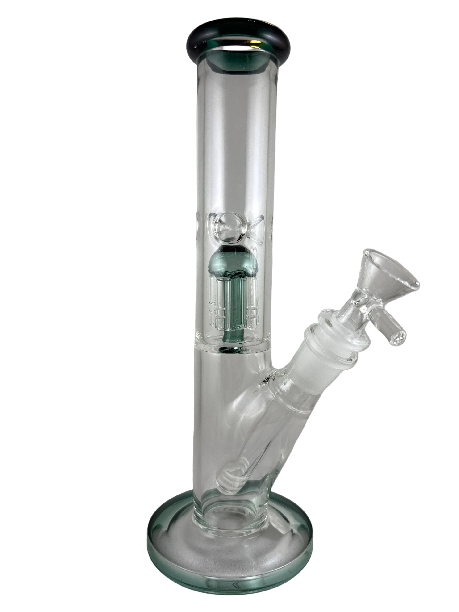 Glass smoking device on a white background
