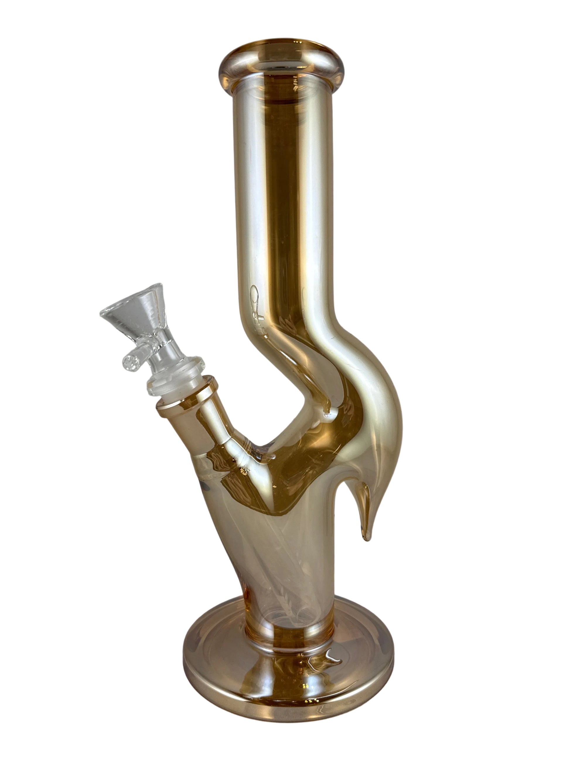 10in zig zig reflective waterpipe with 14mm bowl