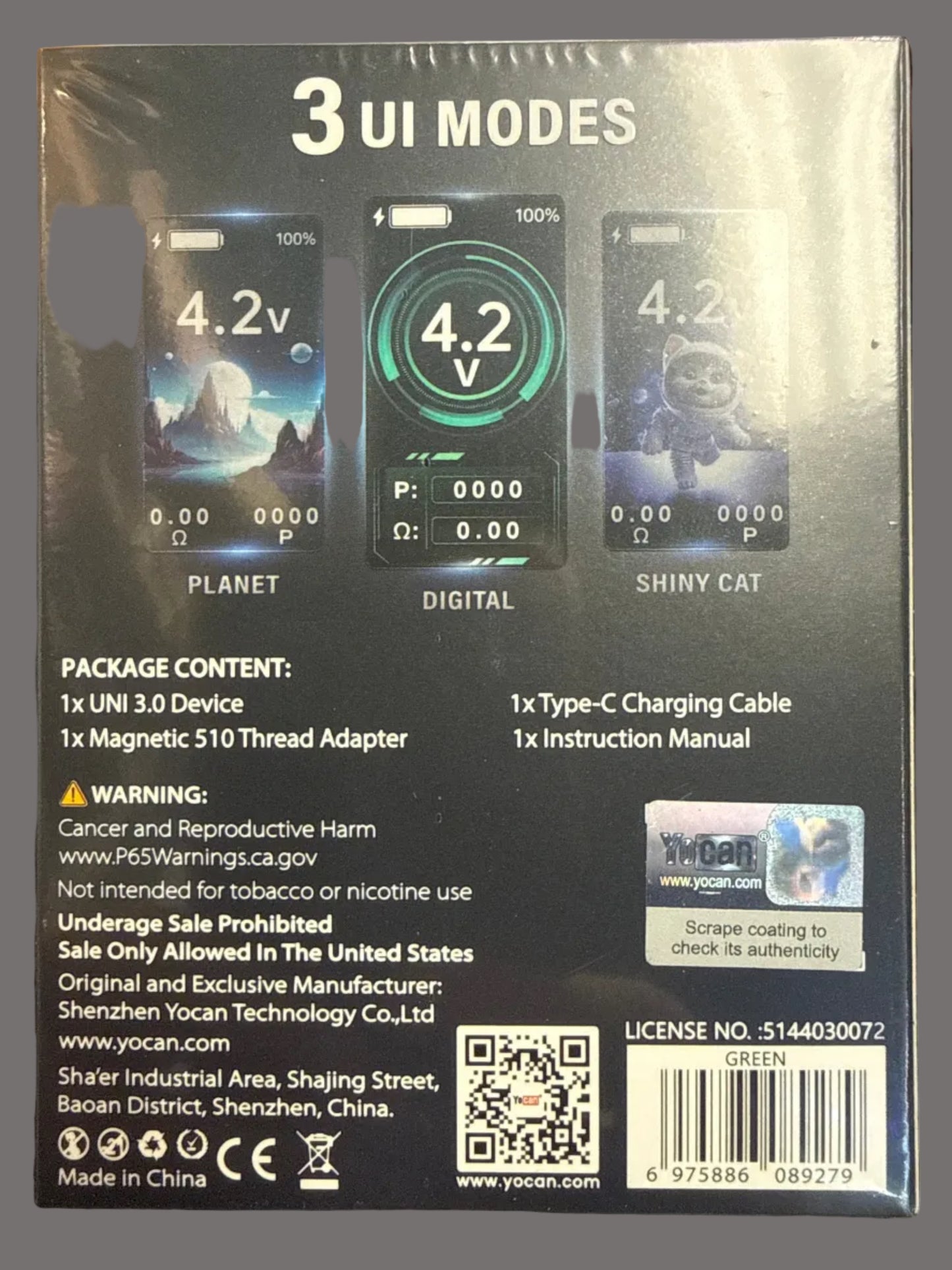 YOCAN UNI 3.0 UNIVERSAL 510 CART BOX MOD