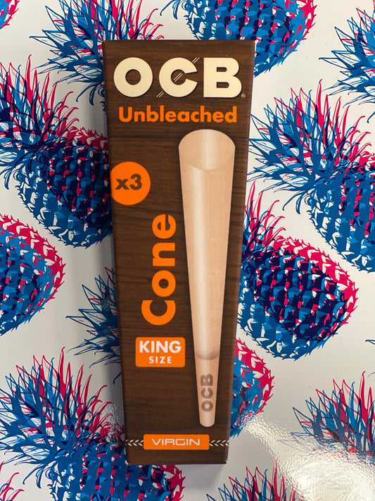 OCB Unbleached Virgin King Cones 3pc