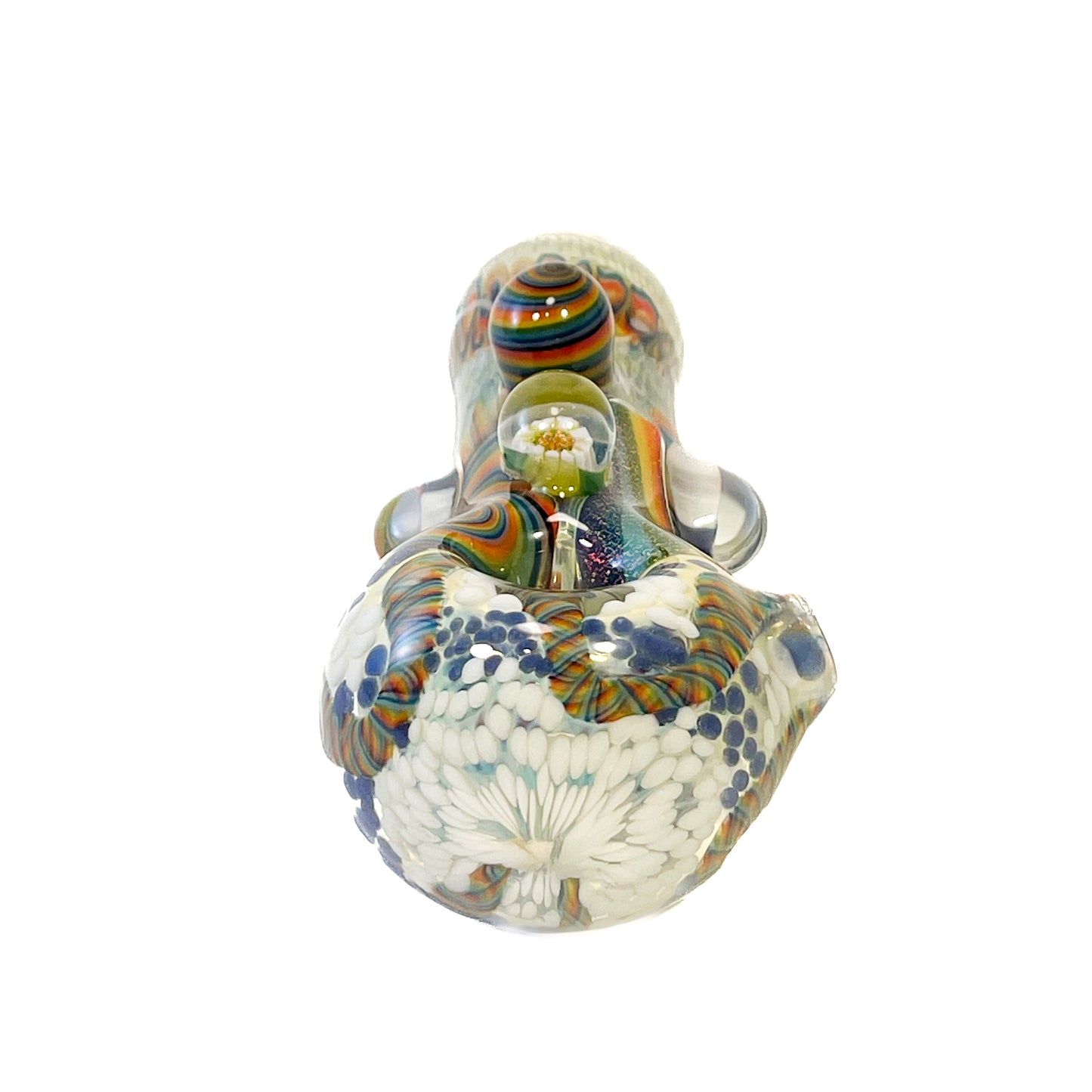 GLASS BERRY CUPCAKE SPOON WHITE RAINBOW