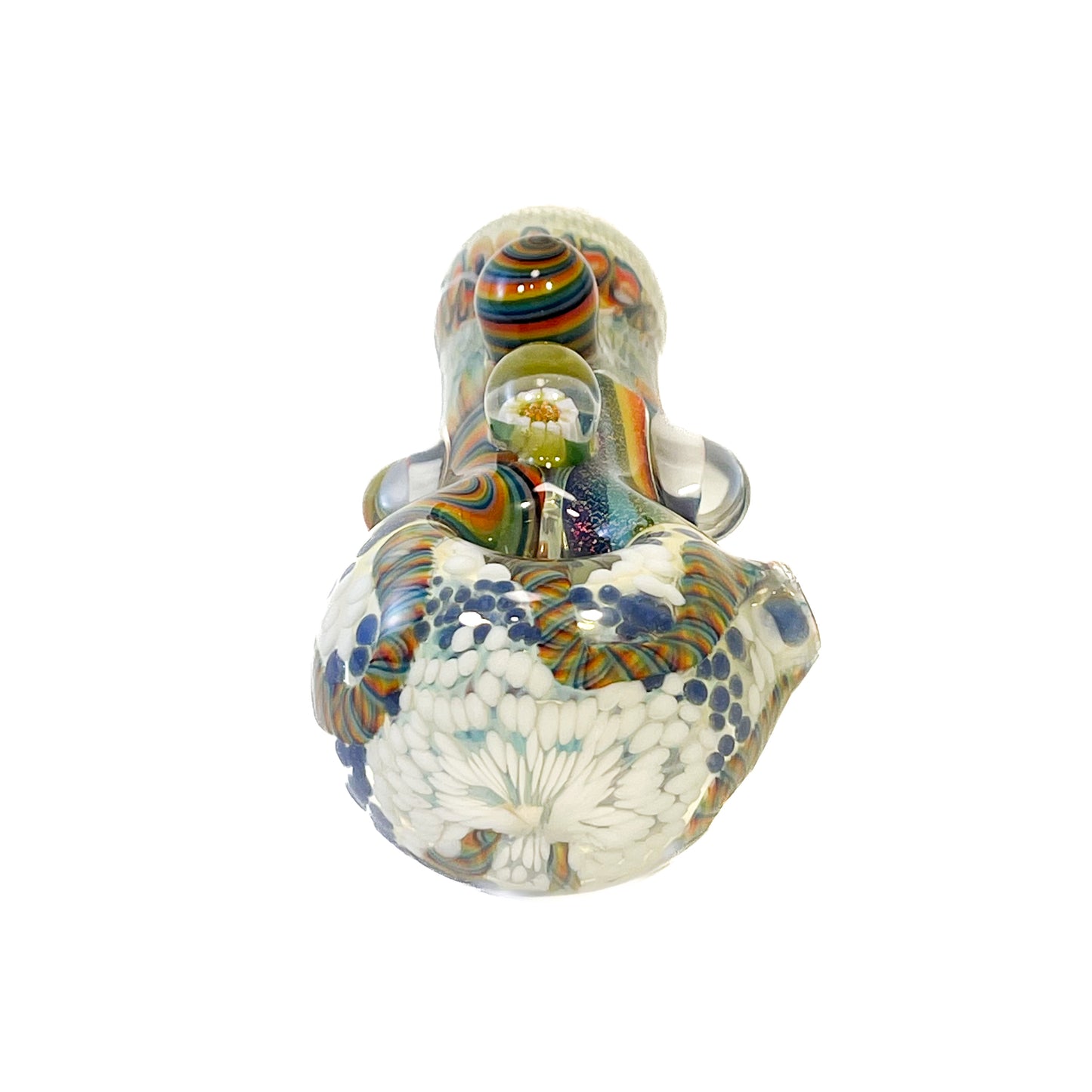 GLASS BERRY CUPCAKE SPOON WHITE RAINBOW