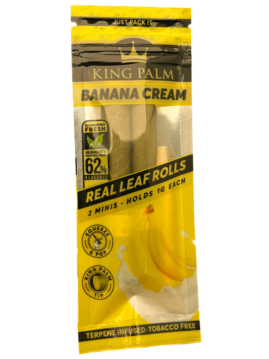 King Palm Banana Cream Minis Tubes 2pc