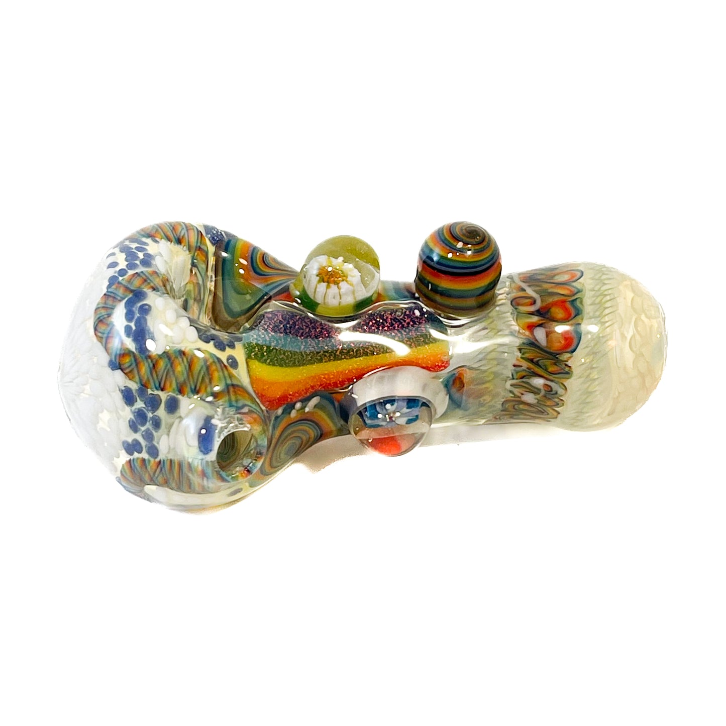 GLASS BERRY CUPCAKE SPOON WHITE RAINBOW