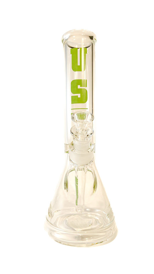 US TUBES 12in 50MM X 5MM BEAKER CONSTRICTION WATERPIPE - GREEN
